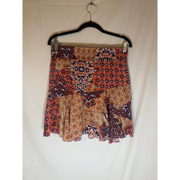 Cabi Isabel Ruffled Floral Layered Patchwork Mini Skirt Boho Style #5053 Size M - Picture 1 of 3